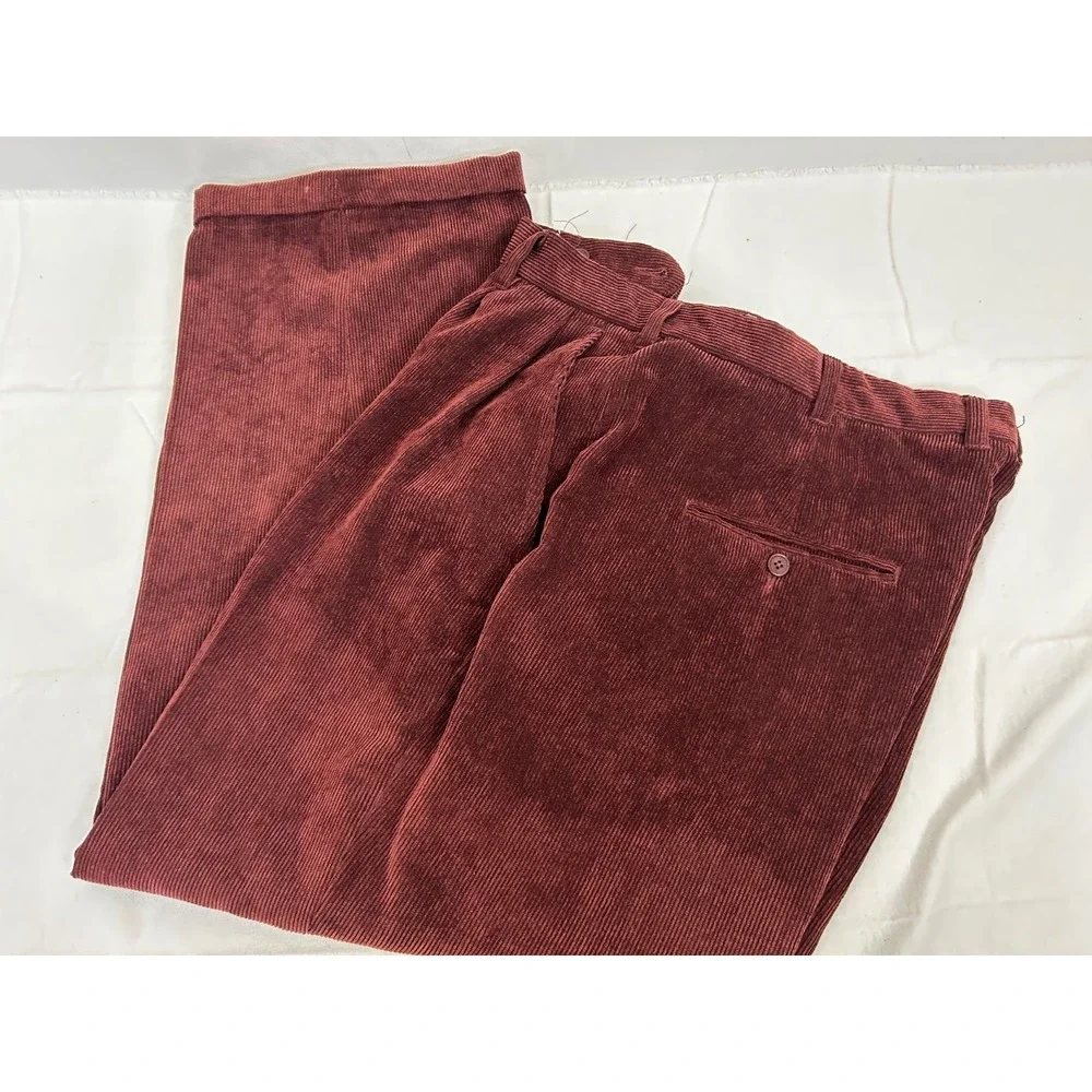 Trust Burgundy Double Pocket Top/Pants Suit‎ SIZE: XL Pants 36/30 Cord Polyester